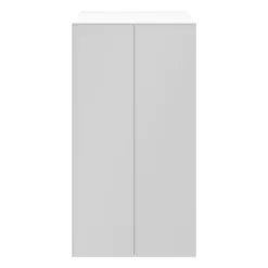 GoodHome Atomia Freestanding Matt Light Grey & White 2 Door Medium Wardrobe (D)580mm