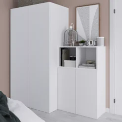 GoodHome Atomia Freestanding Matt White 2 Door Medium Wardrobe (D)580mm 14 GoodHome Atomia Freestanding Matt White 2 Door Medium Wardrobe (D)580mm -Trade point goodhome atomia freestanding matt white 2 door medium wardrobe d 580mm5059340103020 01i