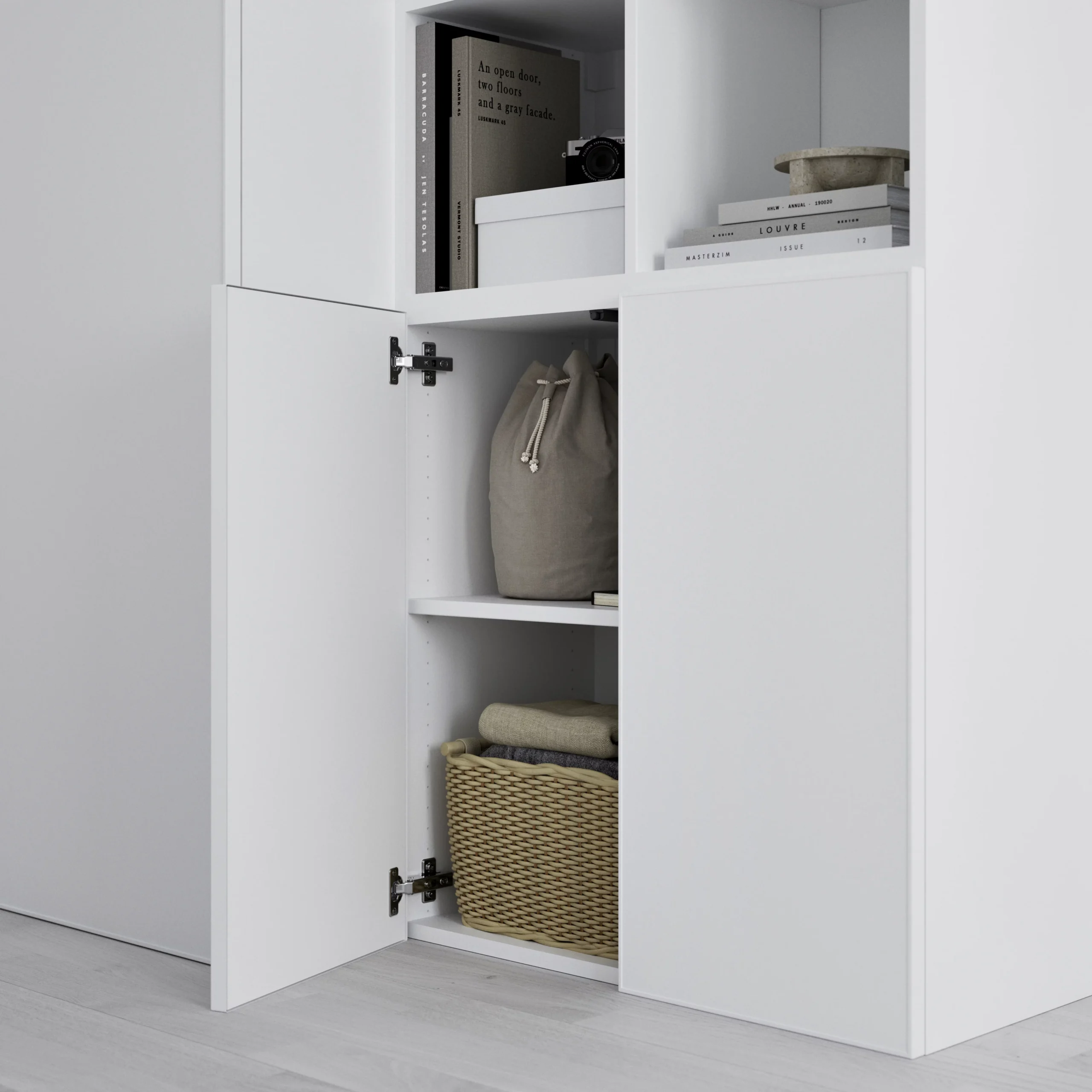 GoodHome Atomia Freestanding Matt White 2 Door Medium Wardrobe (D)580mm 8 GoodHome Atomia Freestanding Matt White 2 Door Medium Wardrobe (D)580mm - Image 6