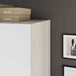 GoodHome Atomia Freestanding Matt White Oak Effect 2 Door Medium Wardrobe (H)1975mm (W)1000mm (D)600mm -Trade point goodhome atomia freestanding matt white oak effect 2 door medium wardrobe h 1975mm w 1000mm d 600mm5059340102948 36i