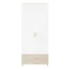 GoodHome Atomia Freestanding Matt White Oak Effect 2 Door Medium Wardrobe (H)2250mm (W)1000mm (D)580mm