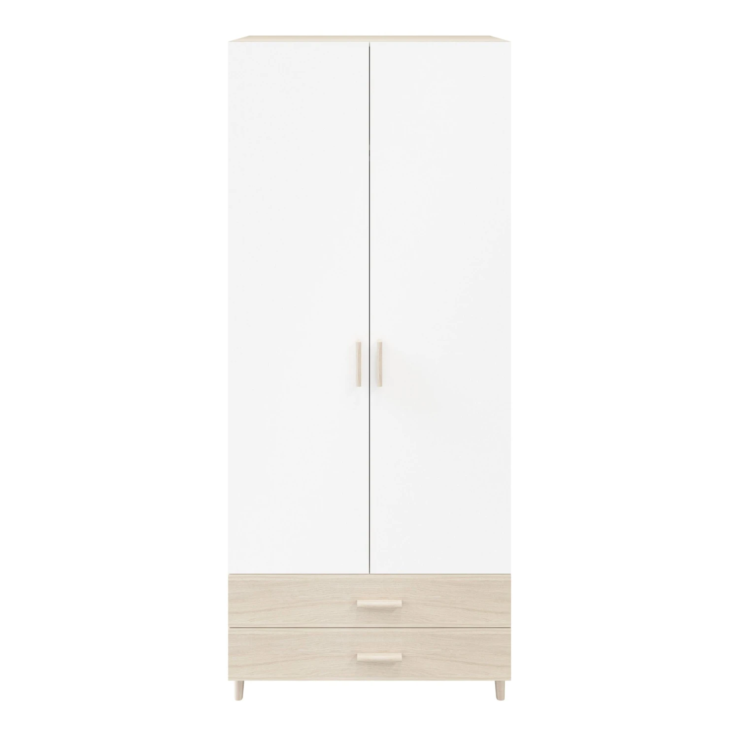 GoodHome Atomia Freestanding Matt White Oak Effect 2 Door Medium Wardrobe (H)2250mm (W)1000mm (D)580mm 3 GoodHome Atomia Freestanding Matt White Oak Effect 2 Door Medium Wardrobe (H)2250mm (W)1000mm (D)580mm