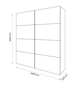 GoodHome Atomia Freestanding Mirrored Matt Oak Effect 2 Door Large Double Sliding Door Wardrobe (H)2250mm (W)2000mm (D)635mm 13 GoodHome Atomia Freestanding Mirrored Matt Oak Effect 2 Door Large Double Sliding Door Wardrobe (H)2250mm (W)2000mm (D)635mm -Trade point goodhome atomia freestanding mirrored matt oak effect 2 door large double sliding door wardrobe h 2250mm w 2000mm d 635mm5059340101958 01t
