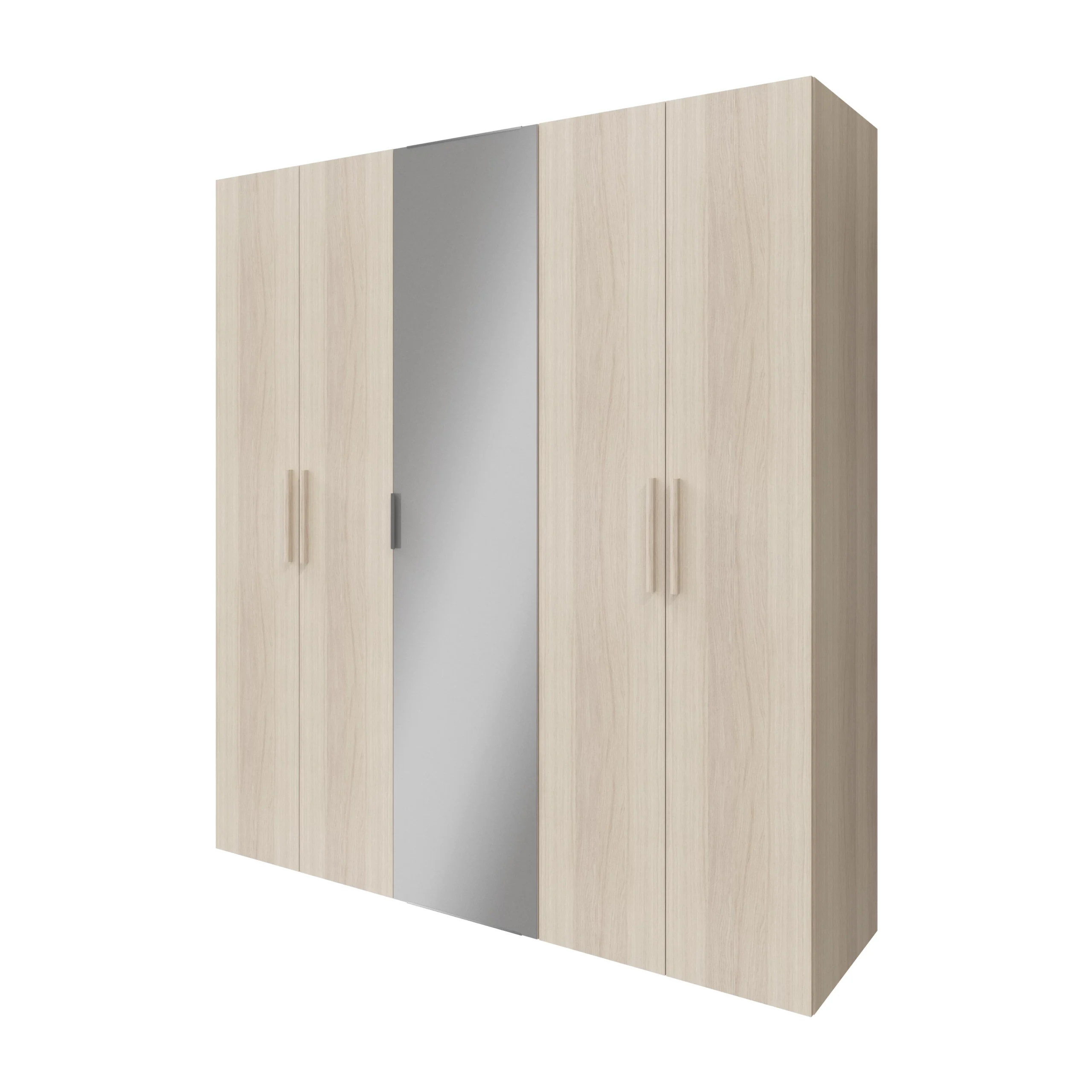 GoodHome Atomia Freestanding Mirrored Matt Oak Effect 5 Door Large Double Wardrobe (H)2250mm (W)750mm (D)580mm 4 GoodHome Atomia Freestanding Mirrored Matt Oak Effect 5 Door Large Double Wardrobe (H)2250mm (W)750mm (D)580mm - Image 2