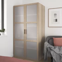 GoodHome Atomia Freestanding Opaque Mirrored Oak Effect 2 Door Medium Wardrobe (D)580mm 14 GoodHome Atomia Freestanding Opaque Mirrored Oak Effect 2 Door Medium Wardrobe (D)580mm -Trade point goodhome atomia freestanding opaque mirrored oak effect 2 door medium wardrobe d 580mm5059340102856 01i