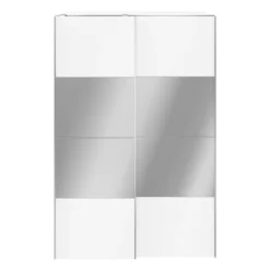 GoodHome Atomia Freestanding Opaque Mirrored White Large Double Sliding Door Wardrobe (H)2250mm (W)1500mm (D)635mm