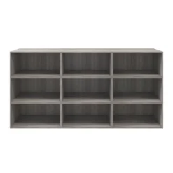 GoodHome Atomia Matt Grey Oak Effect 9 Compartment 9 Shelf Wall-mounted Rectangular Bookcase (H)1125mm (W)2250mm (D)350mm