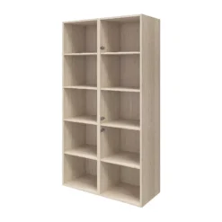 GoodHome Atomia Matt Oak Effect 10 Compartments 8 Shelf Freestanding Rectangular Bookcase (H)1875mm (W)1000mm (D)450mm