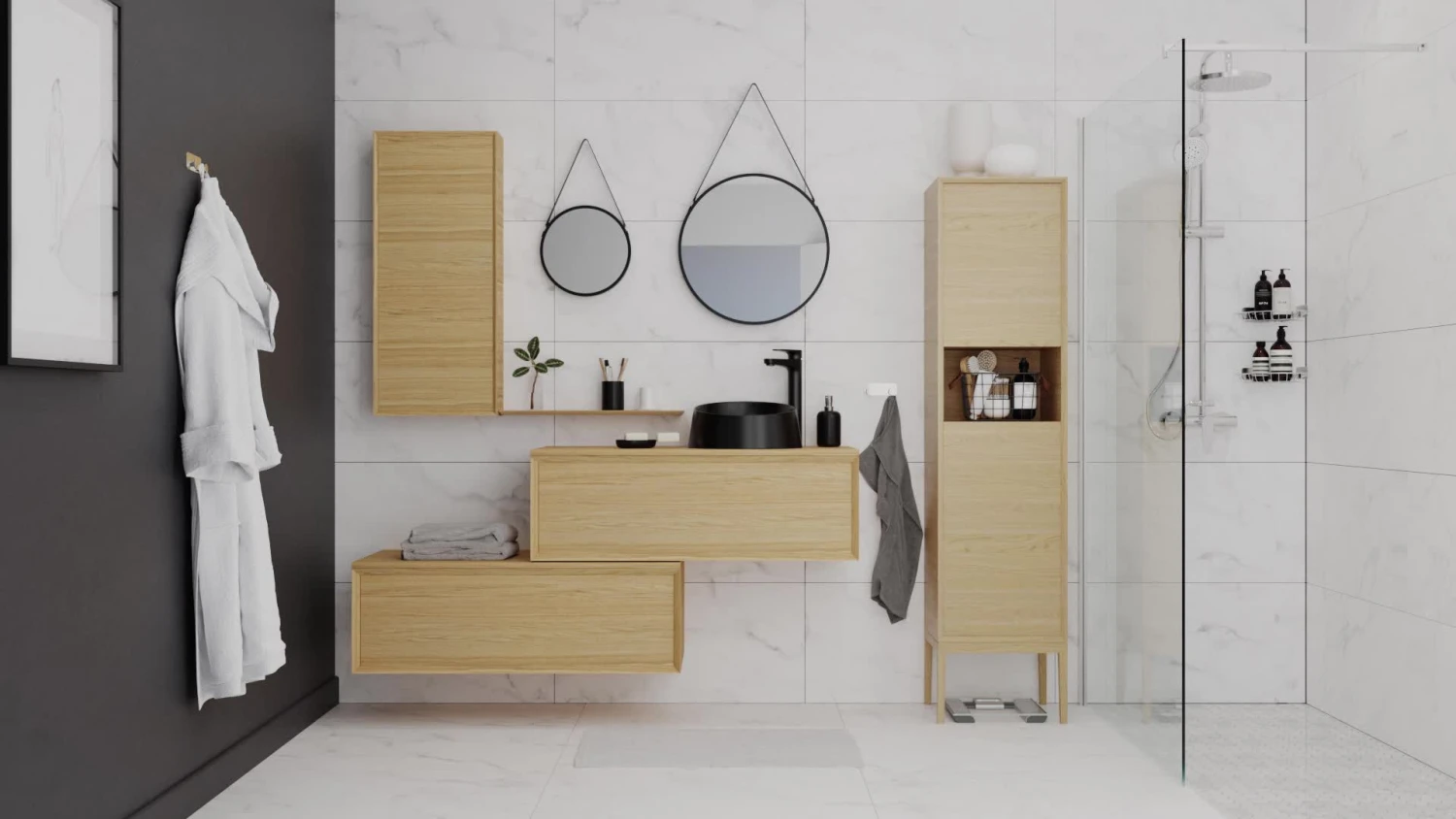 GoodHome Avela Matt Oak Effect Wall Cabinet (W)200mm (H)600mm 4 GoodHome Avela Matt Oak Effect Wall Cabinet (W)200mm (H)600mm - Image 2