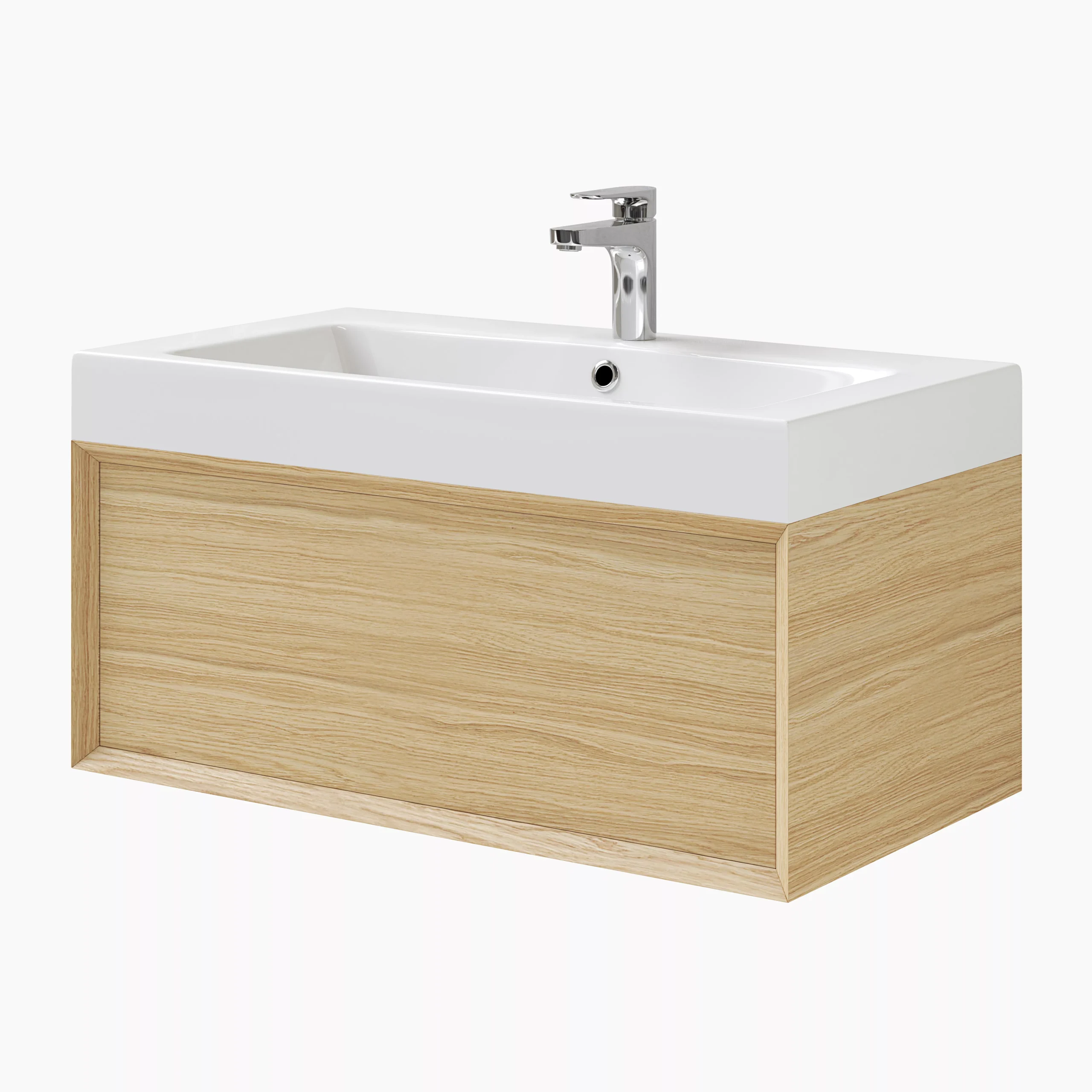 GoodHome Avela Oak Effect Wall-mounted Vanity Unit & Basin Set (W)800mm (H)794mm 10 GoodHome Avela Oak Effect Wall-mounted Vanity Unit & Basin Set (W)800mm (H)794mm - Image 8