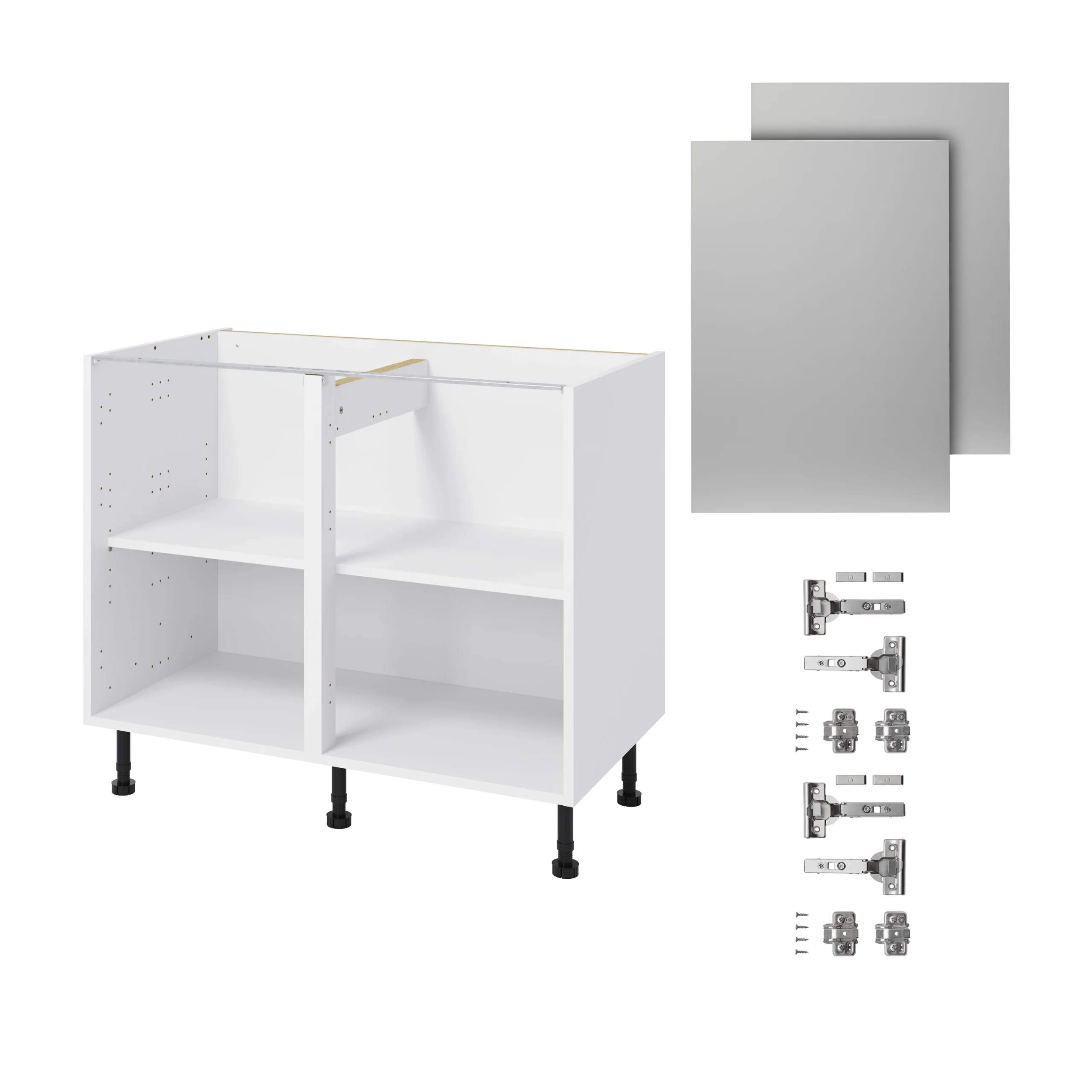 GoodHome Balsamita Matt Grey Slab Base Kitchen Cabinet (W)1000mm (H)720mm 5 GoodHome Balsamita Matt Grey Slab Base Kitchen Cabinet (W)1000mm (H)720mm - Image 3