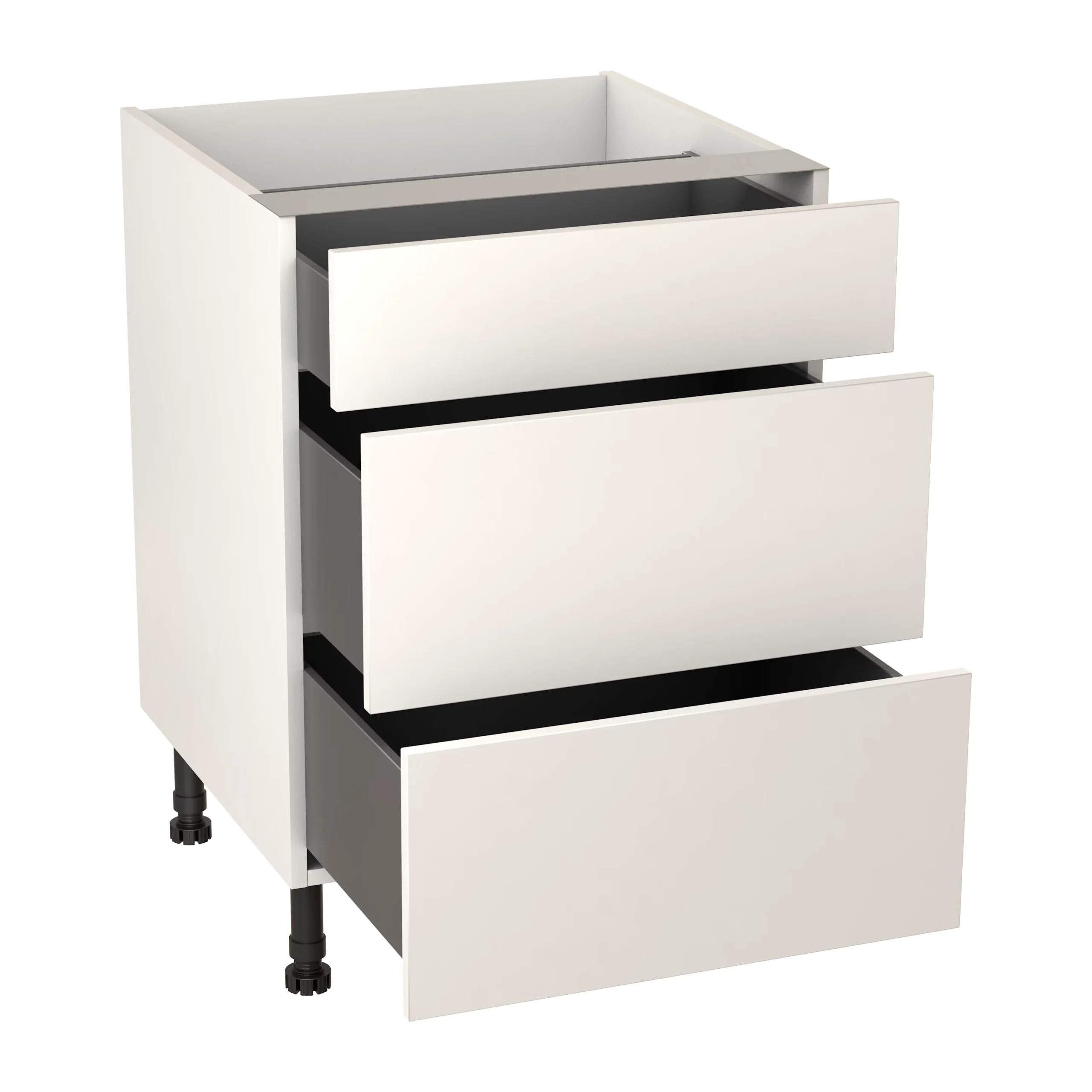 GoodHome Balsamita Matt White Slab Base Kitchen Cabinet (W)600mm (H)720mm 4 GoodHome Balsamita Matt White Slab Base Kitchen Cabinet (W)600mm (H)720mm - Image 2