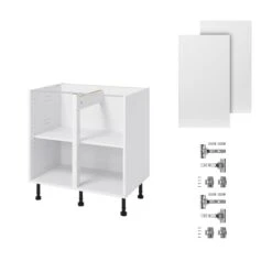 GoodHome Balsamita Matt White Slab Base Kitchen Cabinet (W)800mm (H)720mm -Trade point goodhome balsamita matt white slab base kitchen cabinet w 800mm h 720mm5059340702230 07c bq