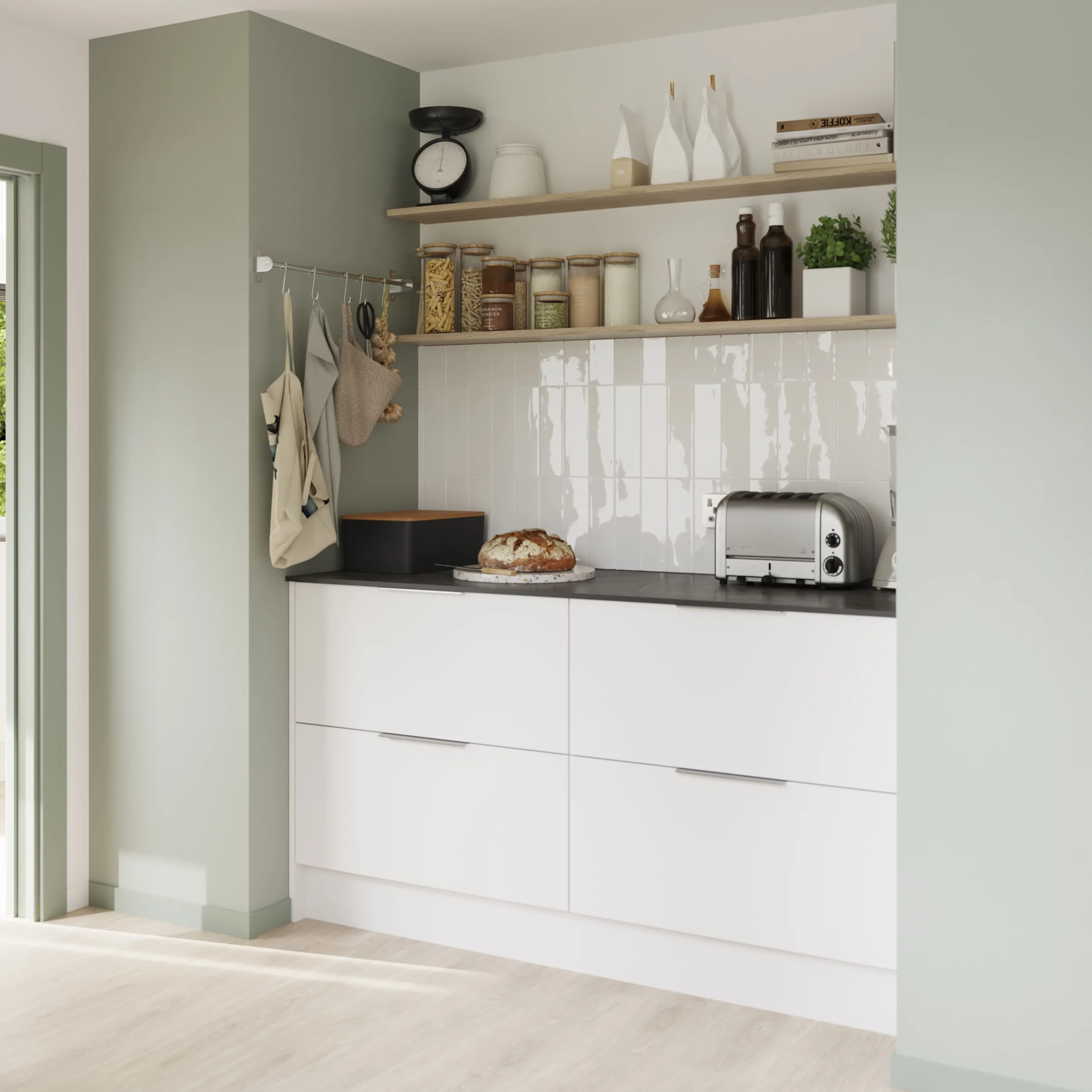 GoodHome Balsamita Matt White Slab Drawerline Cabinet Door, (W)500mm (H)715mm (T)16mm 10 GoodHome Balsamita Matt White Slab Drawerline Cabinet Door, (W)500mm (H)715mm (T)16mm - Image 8