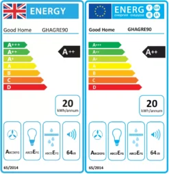 GoodHome Bamia GHAGRE90 Black Glass Angled Cooker Hood, (W)90cm 15 GoodHome Bamia GHAGRE90 Black Glass Angled Cooker Hood, (W)90cm -Trade point goodhome bamia ghagre90 black glass angled cooker hood w 90cm3663602434320 EUP EN