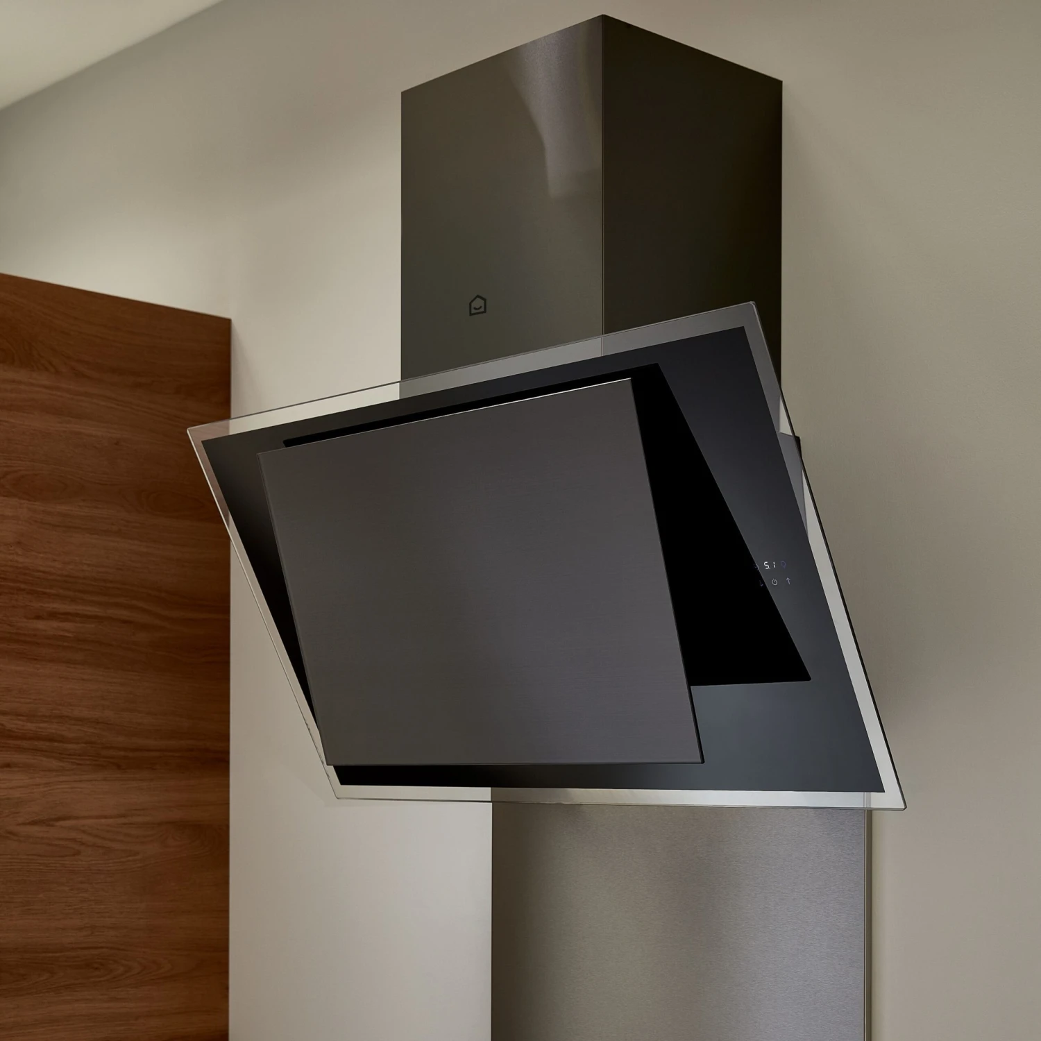 GoodHome Bamia GHAGRE90 Glass Angled Cooker Hood (W)90cm - Black 9 GoodHome Bamia GHAGRE90 Glass Angled Cooker Hood (W)90cm - Black - Image 7