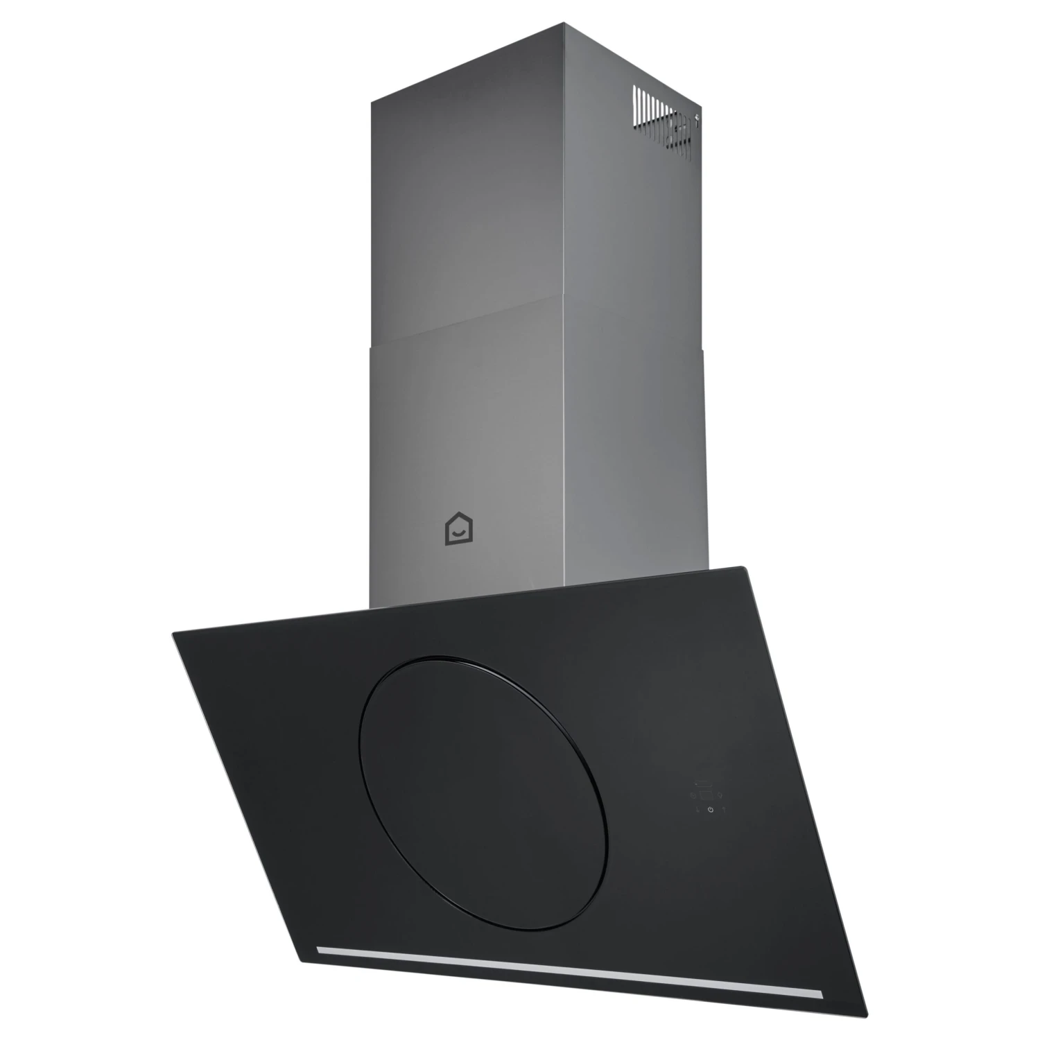 GoodHome Bamia GHAGRO90 Black Glass Round Angled Cooker Hood, (W)90cm 3 GoodHome Bamia GHAGRO90 Black Glass Round Angled Cooker Hood, (W)90cm