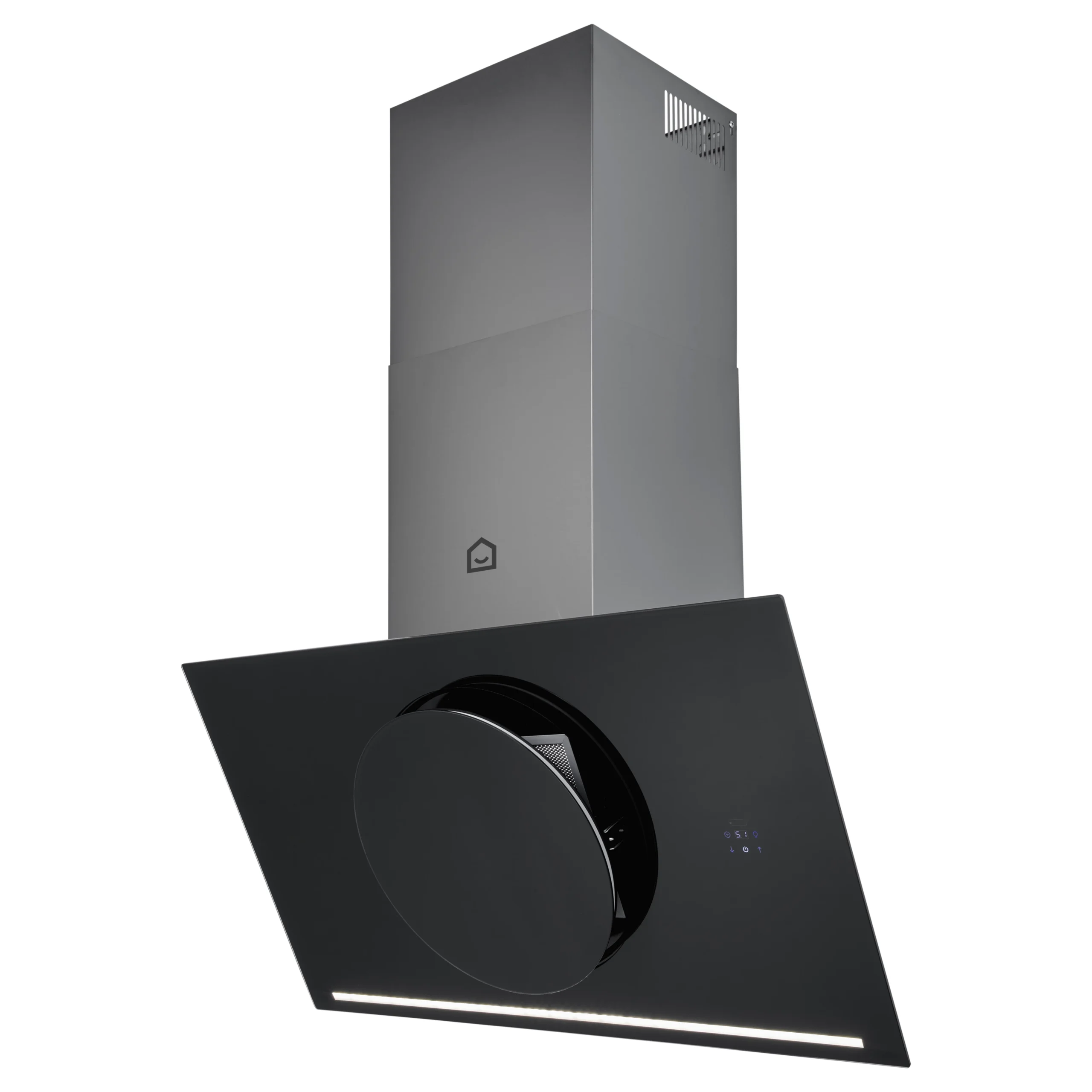 GoodHome Bamia GHAGRO90 Black Glass Round Angled Cooker Hood, (W)90cm 8 GoodHome Bamia GHAGRO90 Black Glass Round Angled Cooker Hood, (W)90cm - Image 6