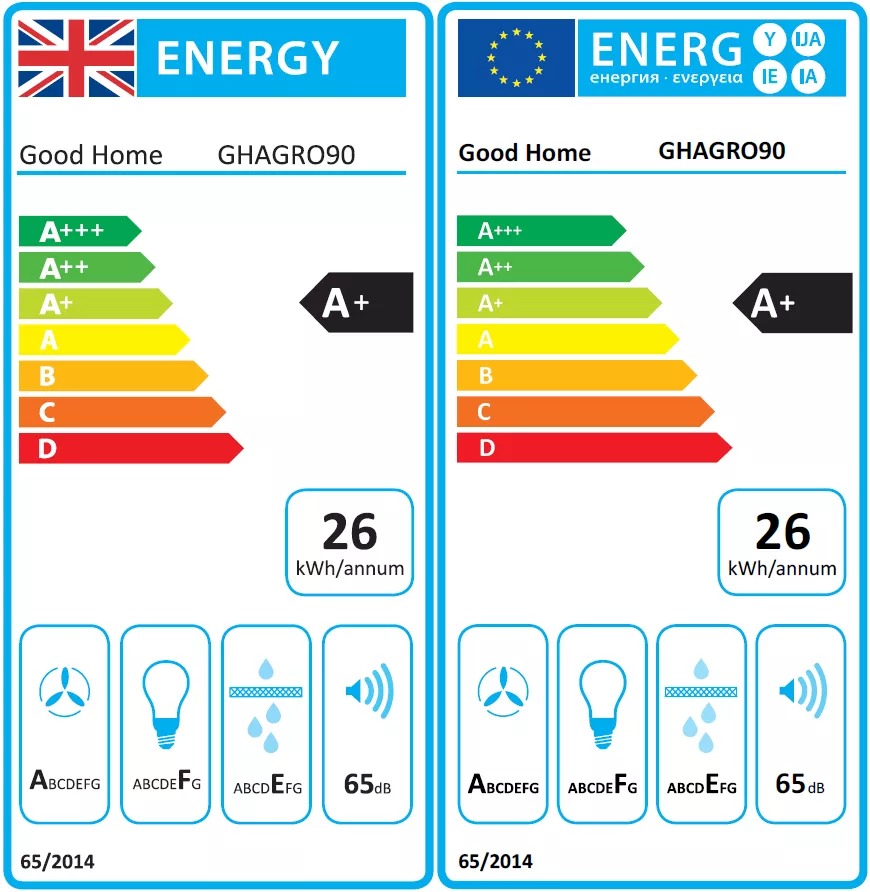 GoodHome Bamia GHAGRO90 Black Glass Round Angled Cooker Hood, (W)90cm 14 GoodHome Bamia GHAGRO90 Black Glass Round Angled Cooker Hood, (W)90cm - Image 12