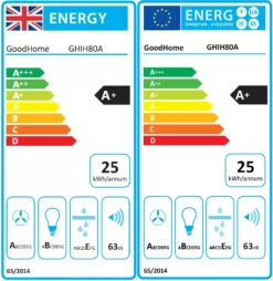 GoodHome Bamia GHIH80 Glass Inset Cooker Hood (W)80cm - Black -Trade point goodhome bamia ghih80 glass inset cooker hood w 80cm black3663602434344 EUP EN