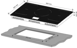 GoodHome Bamia GHIHAC90 5 Zone Glass Induction Hob (W)900mm - Black 17 GoodHome Bamia GHIHAC90 5 Zone Glass Induction Hob (W)900mm - Black -Trade point goodhome bamia ghihac90 5 zone glass induction hob w 900mm black5059340445533 01t bq