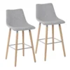 GoodHome Bandel Light Grey Fabric Bar Stool, Pack Of 2 1 GoodHome Bandel Light Grey Fabric Bar Stool, Pack Of 2 -Trade point goodhome bandel light grey fabric bar stool pack of 25059340139296 01c