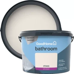 GoodHome Bathroom Ottawa Soft Sheen Emulsion Paint, 2.5L