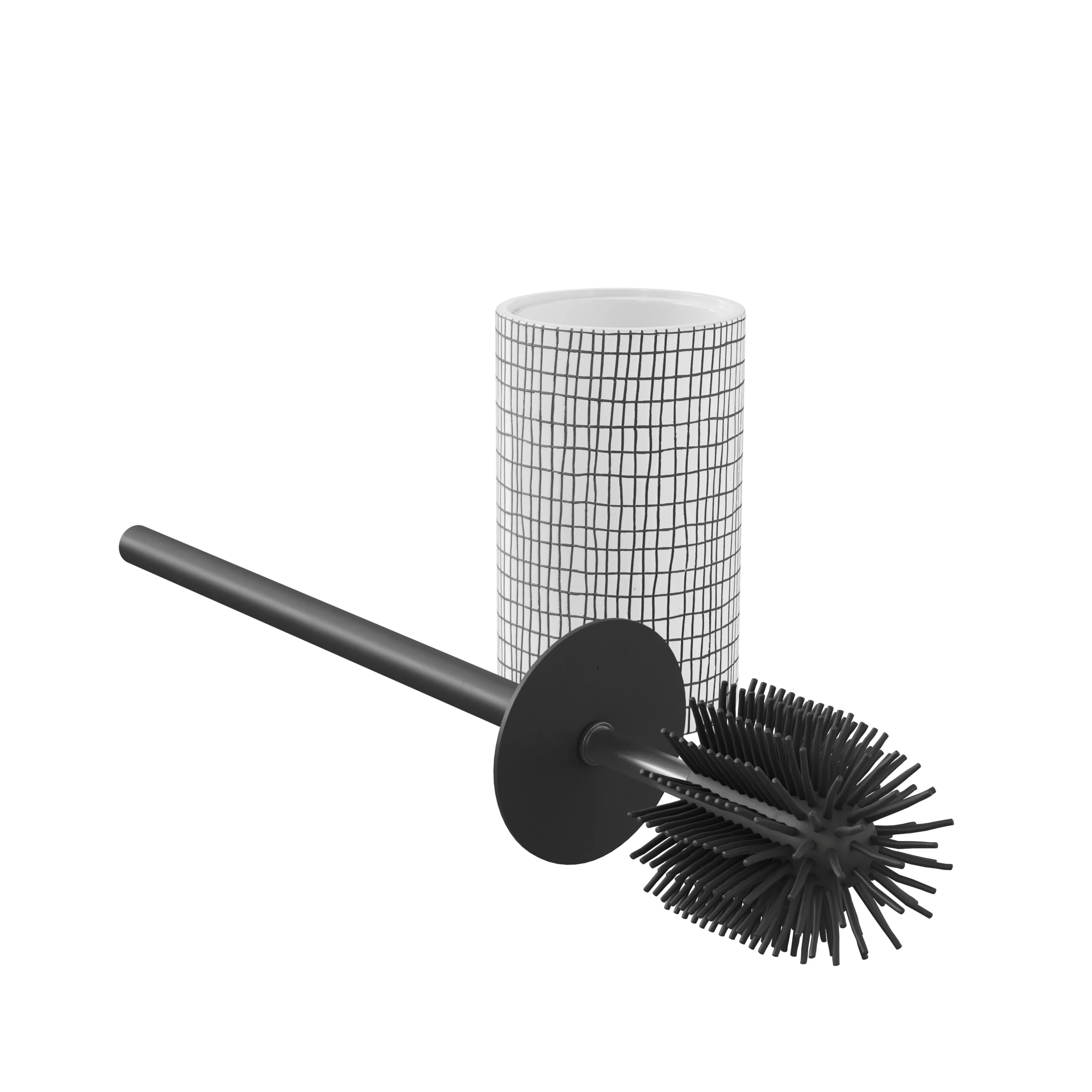 GoodHome Blenny White & Black Polymer Resin & Stainless Steel Toilet Brush & Holder 4 GoodHome Blenny White & Black Polymer Resin & Stainless Steel Toilet Brush & Holder - Image 2