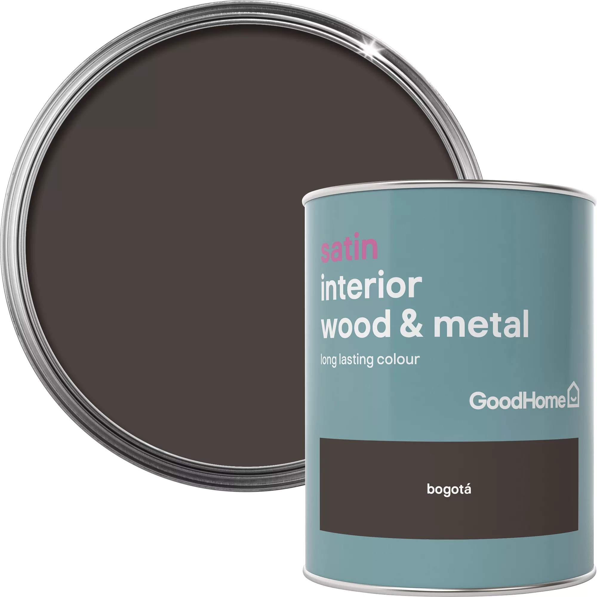 GoodHome Bogotá Satin Metal & Wood Paint, 750ml 3 GoodHome Bogotá Satin Metal & Wood Paint, 750ml
