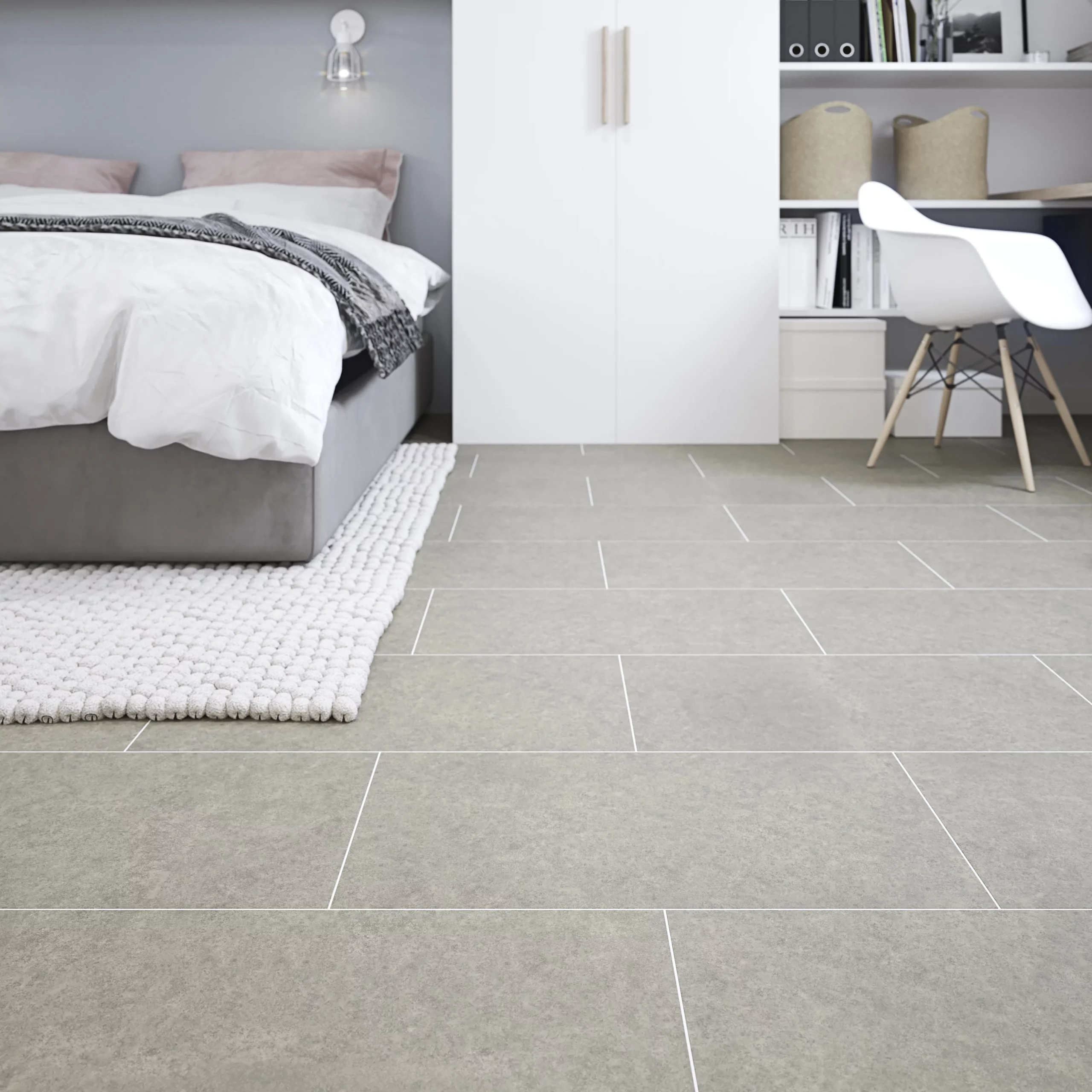 GoodHome Bossa Nova Grey Plain Stone Effect Vinyl Tile, Pack Of 7 6 GoodHome Bossa Nova Grey Plain Stone Effect Vinyl Tile, Pack Of 7 - Image 4