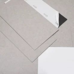 GoodHome Bossa Nova Grey Plain Stone Effect Vinyl Tile, Pack Of 7