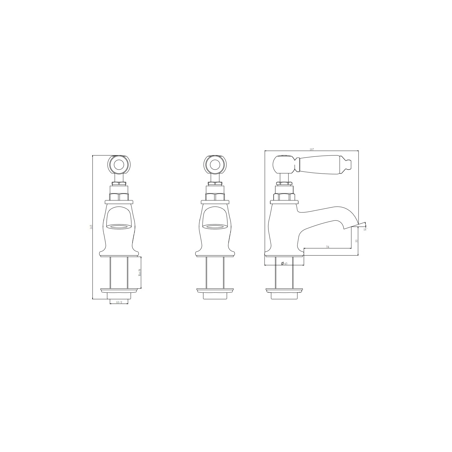 GoodHome Brean Traditional Basin Pillar Tap 6 GoodHome Brean Traditional Basin Pillar Tap - Image 4