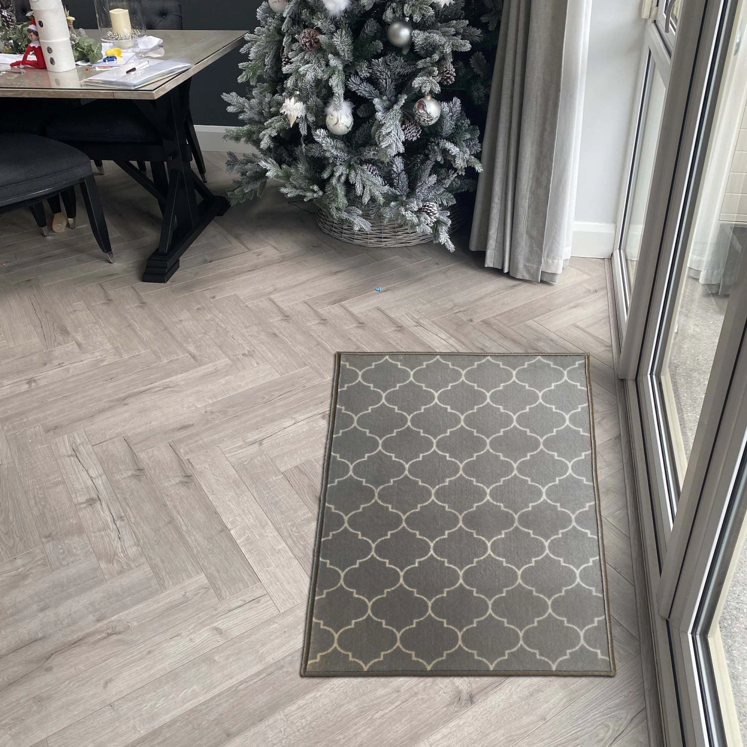 GoodHome Bromberg Grey & White Geometric Rug 90cmx60cm 4 GoodHome Bromberg Grey & White Geometric Rug 90cmx60cm - Image 2