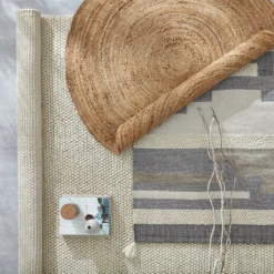 GoodHome Brunel Grey Striped Rug 170cmx120cm 15 GoodHome Brunel Grey Striped Rug 170cmx120cm -Trade point goodhome brunel grey striped rug 170cmx120cm5059340473932 03i