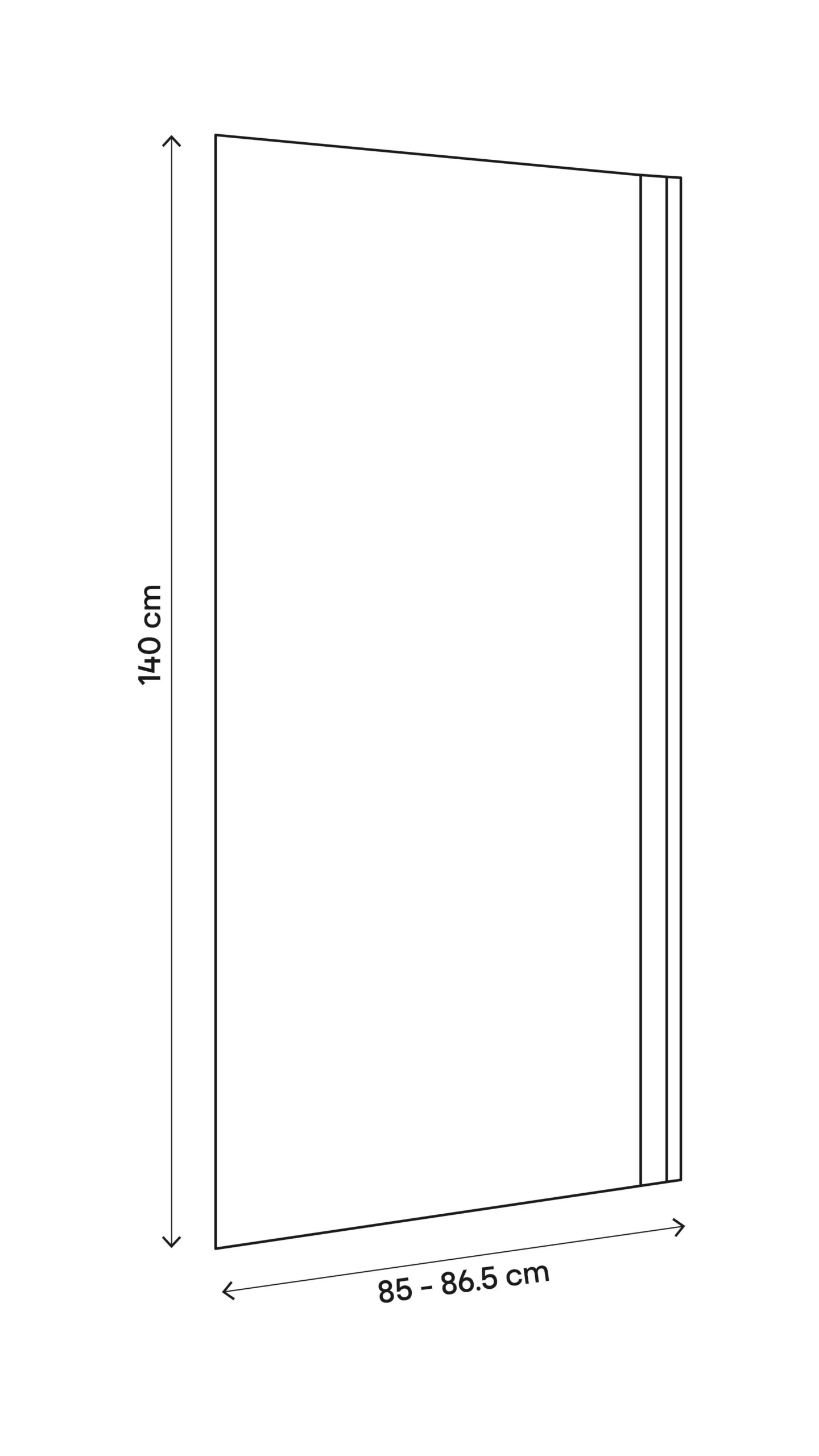 GoodHome Calera Transparent Straight Black Bath Screen, (H)140cm (W)850mm 8 GoodHome Calera Transparent Straight Black Bath Screen, (H)140cm (W)850mm - Image 6