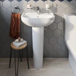 GoodHome Cavally Full Pedestal Basin 22 GoodHome Cavally Full Pedestal Basin -Trade point goodhome cavally full pedestal basin5059340225166 01i