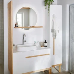 GoodHome Ceara White Oblong Counter-mounted Counter Top Basin (W)100cm