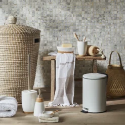 GoodHome Cervia White Ceramic, Polypropylene (PP) & Stainless Steel Toilet Brush & Holder -Trade point goodhome cervia white ceramic polypropylene pp stainless steel toilet brush holder5059340218069 02i bq