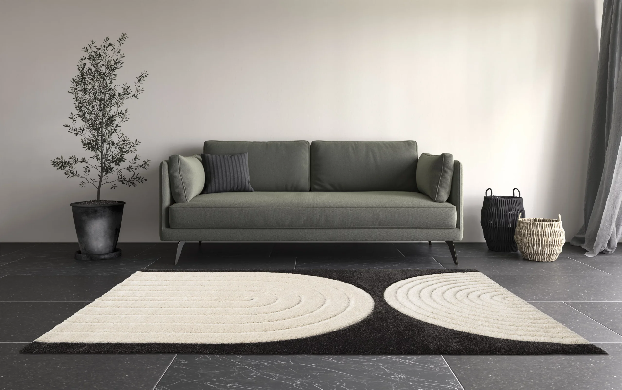 GoodHome Chios Black Rug 170cmx120cm 5 GoodHome Chios Black Rug 170cmx120cm - Image 3