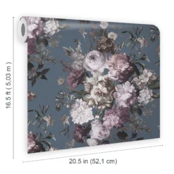 GoodHome Chryso Blue Floral Textured Wallpaper 11 GoodHome Chryso Blue Floral Textured Wallpaper -Trade point goodhome chryso blue floral textured wallpaper5059340408873 02t