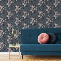 GoodHome Chryso Blue Floral Textured Wallpaper 9 GoodHome Chryso Blue Floral Textured Wallpaper -Trade point goodhome chryso blue floral textured wallpaper5059340408873 20i