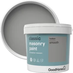 GoodHome Classic Hudson Smooth Matt Masonry Paint, 5L -Trade point goodhome classic hudson smooth matt masonry paint 5l3663602521020 37c
