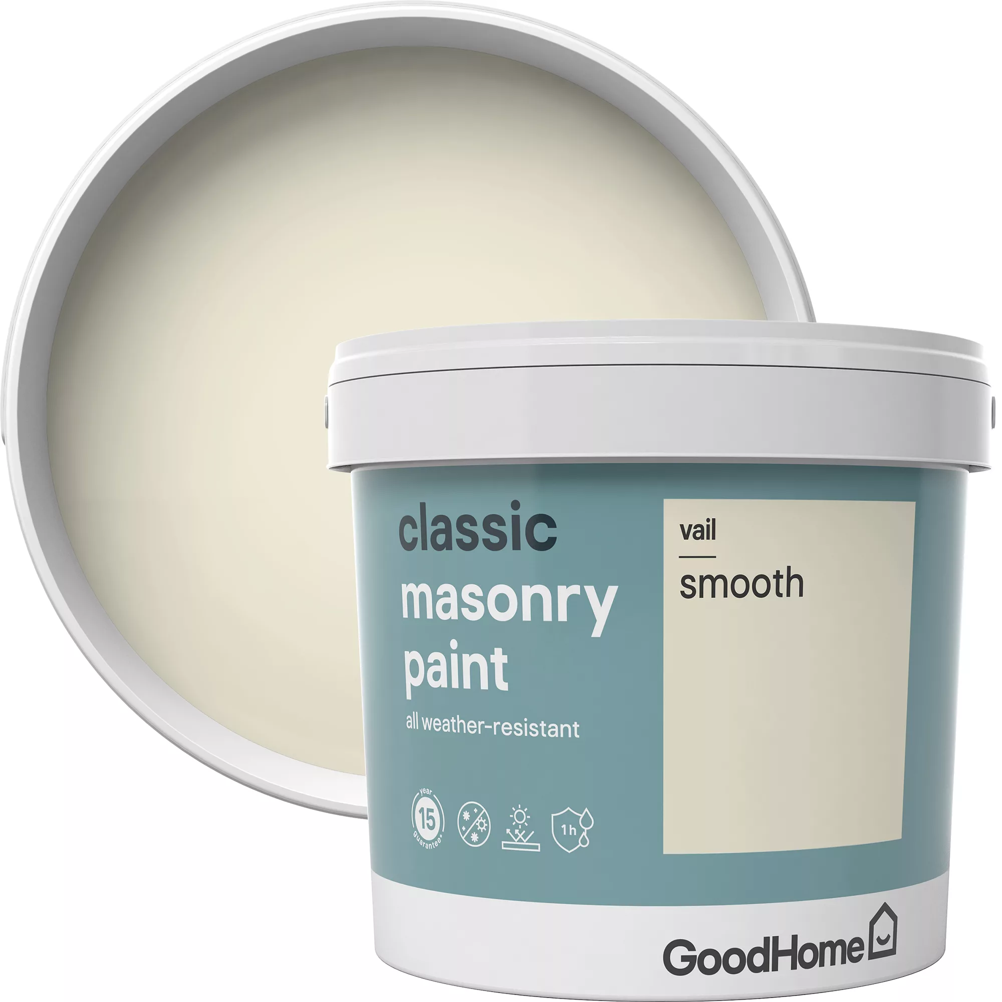 GoodHome Classic Vail Smooth Matt Masonry Paint, 5L 3 GoodHome Classic Vail Smooth Matt Masonry Paint, 5L