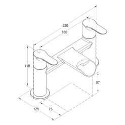 GoodHome Colina Contemporary Bath Filler Tap 14 GoodHome Colina Contemporary Bath Filler Tap -Trade point goodhome colina contemporary bath filler tap3663602665328 01t