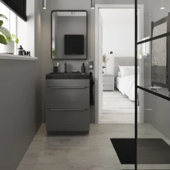 GoodHome Concrete Grey Tile Effect Laminate Flooring, 2.53m² 21 GoodHome Concrete Grey Tile Effect Laminate Flooring, 2.53m² -Trade point goodhome concrete grey tile effect laminate flooring 2 53m 5059340391229 11i