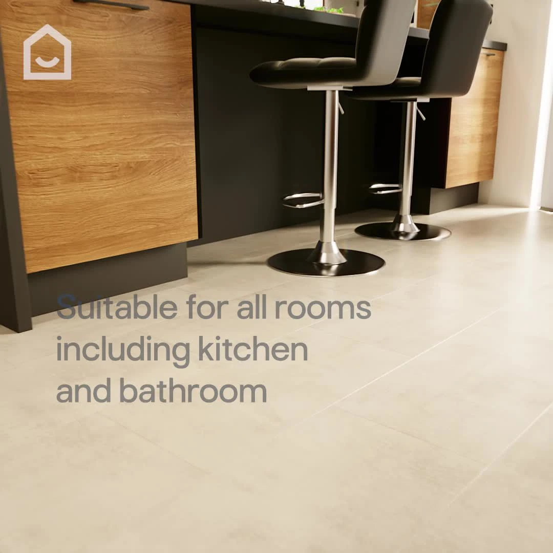 GoodHome Concrete Grey Tile Effect Laminate Flooring, 2.53m² 4 GoodHome Concrete Grey Tile Effect Laminate Flooring, 2.53m² - Image 2