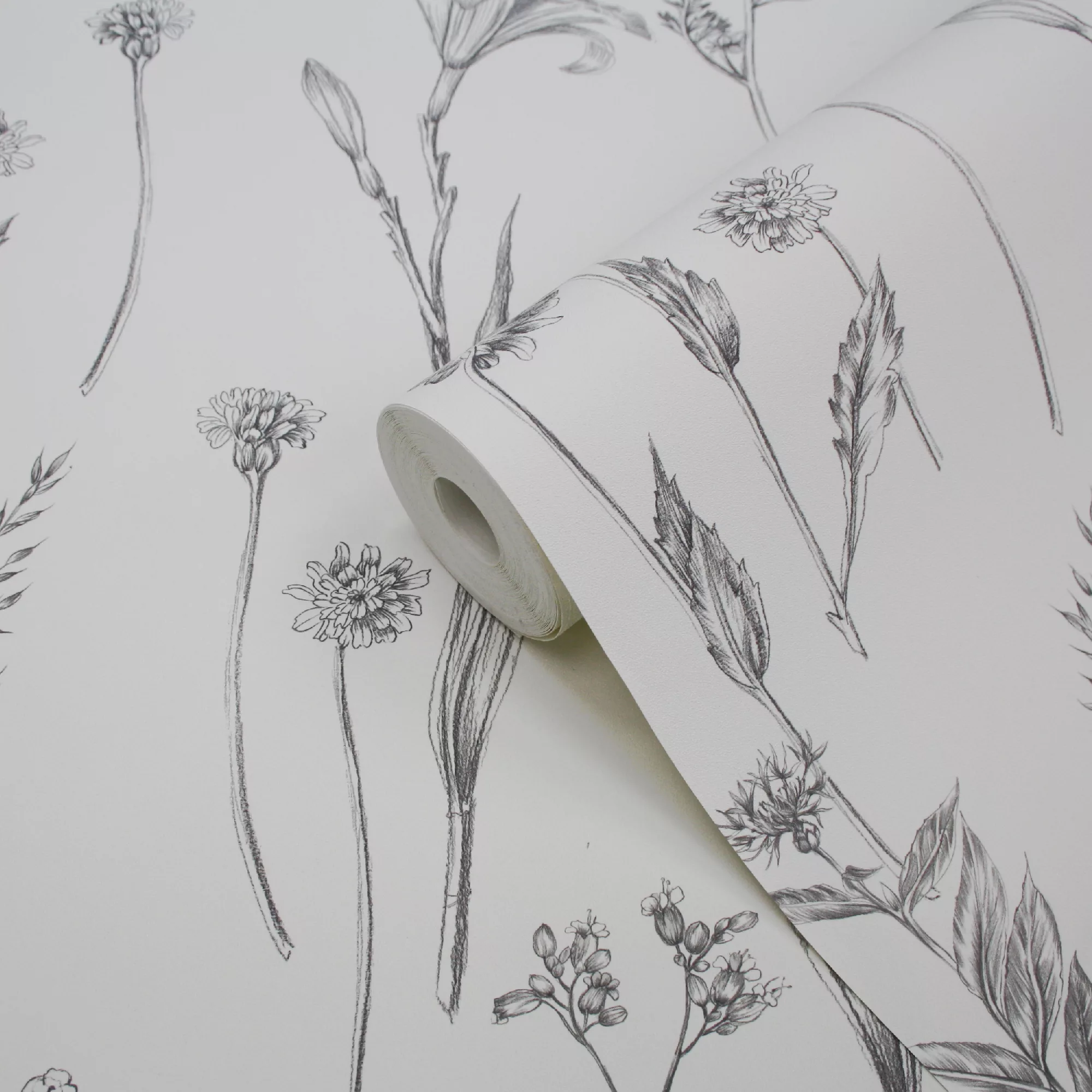 GoodHome Conyza Grey & White Floral Textured Wallpaper 3 GoodHome Conyza Grey & White Floral Textured Wallpaper