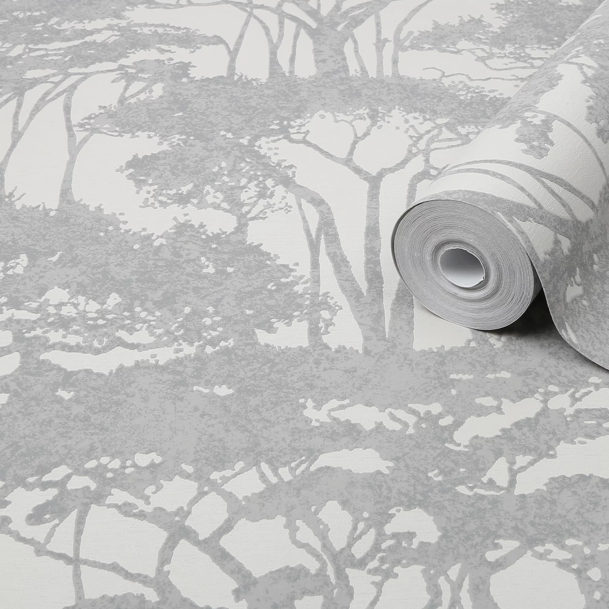GoodHome Danson Grey Trees Silver Effect Textured Wallpaper 3 GoodHome Danson Grey Trees Silver Effect Textured Wallpaper