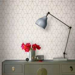 GoodHome Donnington Cream Geometric Metallic Effect Smooth Wallpaper 11 GoodHome Donnington Cream Geometric Metallic Effect Smooth Wallpaper -Trade point goodhome donnington cream geometric metallic effect smooth wallpaper5059340410340 20i