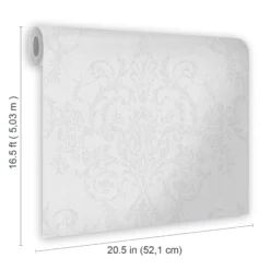 GoodHome Dovenby Grey Damask Silver Effect Textured Wallpaper 13 GoodHome Dovenby Grey Damask Silver Effect Textured Wallpaper -Trade point goodhome dovenby grey damask silver effect textured wallpaper5059340410500 02t